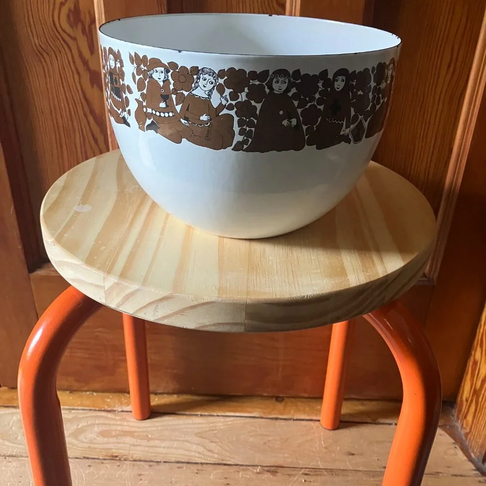 Finland Arabia/Finel Kaj Franck Enamel Bowl in Ritari - Picture 7 of 7
